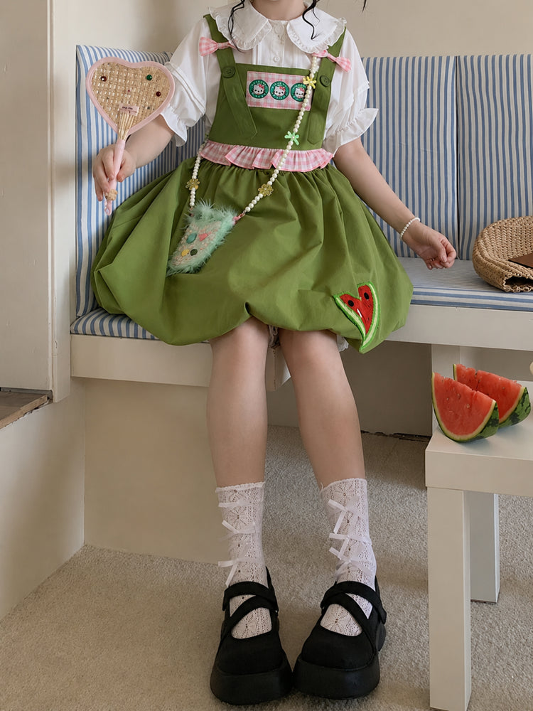 Fruit Pop Overall Bubble Dresses-Sets-ntbhshop