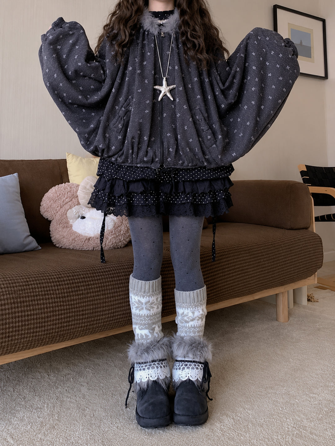 Evening Dots Bubble Cape-Outerwear-ntbhshop
