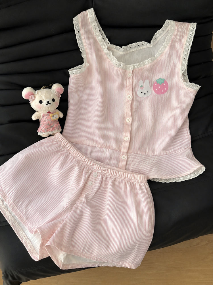 Strawberry Diary Pajama Set-Sets-ntbhshop