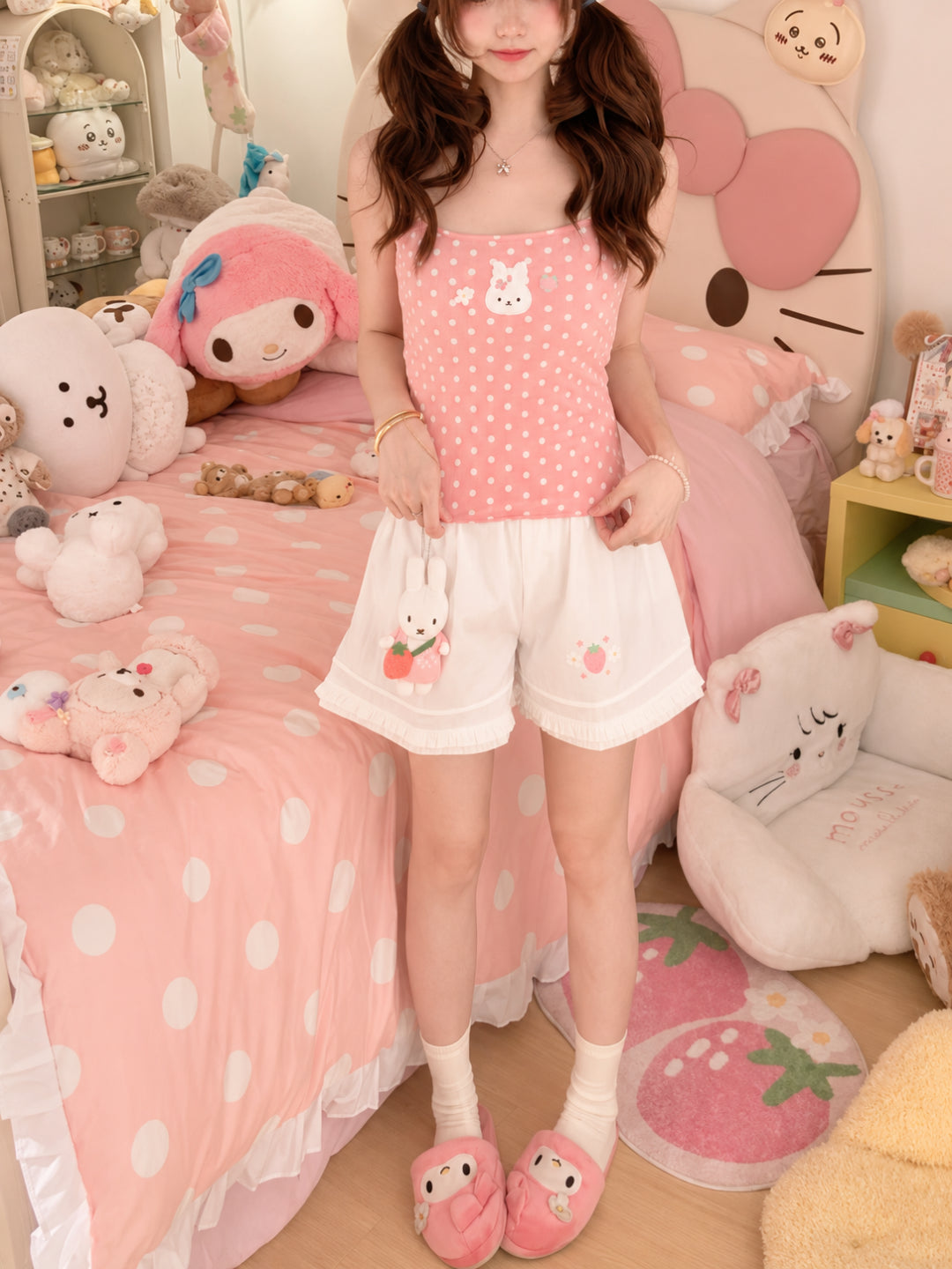 Strawberry Diary Camisole & Short-Sets-ntbhshop