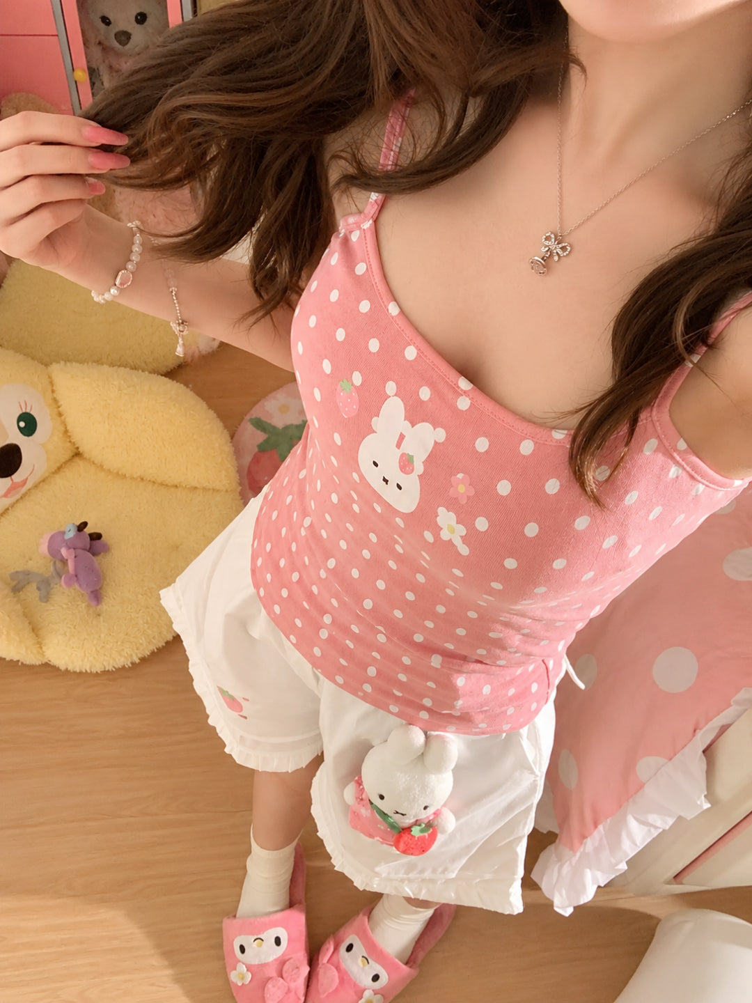 Strawberry Diary Camisole & Short-Sets-ntbhshop
