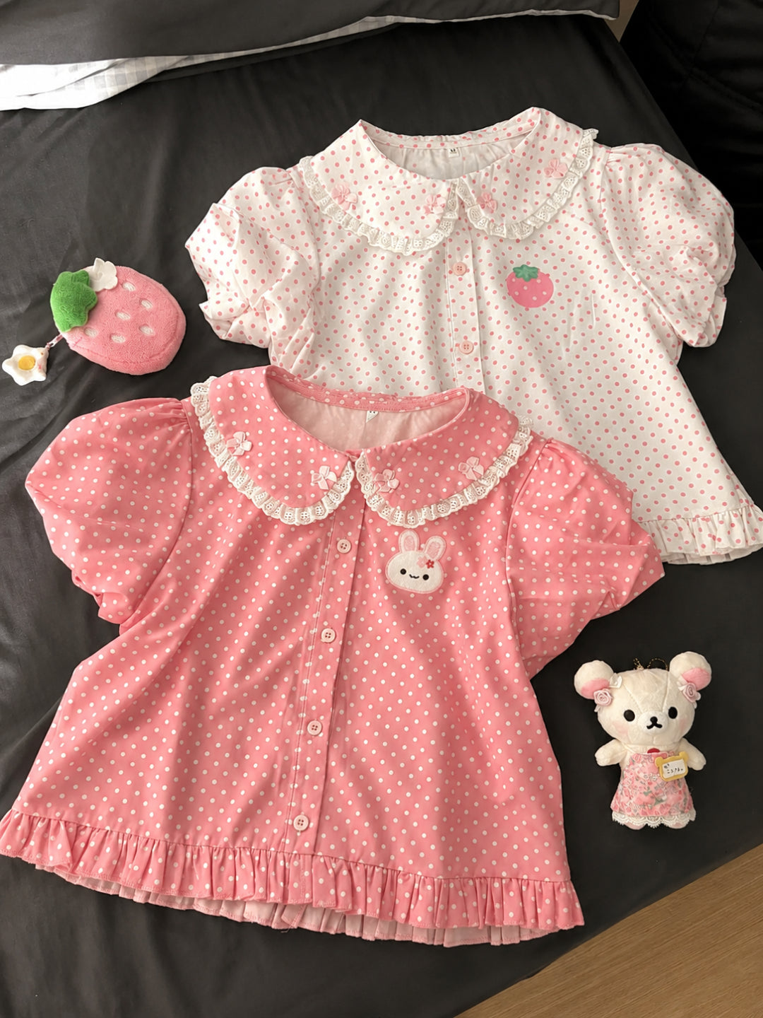 Strawberry Diary Doll Collar Blouses-Tops-ntbhshop