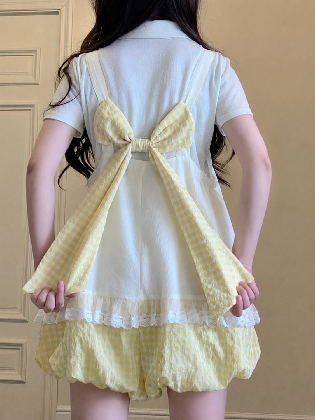 Berry Bloom Gingham Overall Shorts-Bottoms-ntbhshop