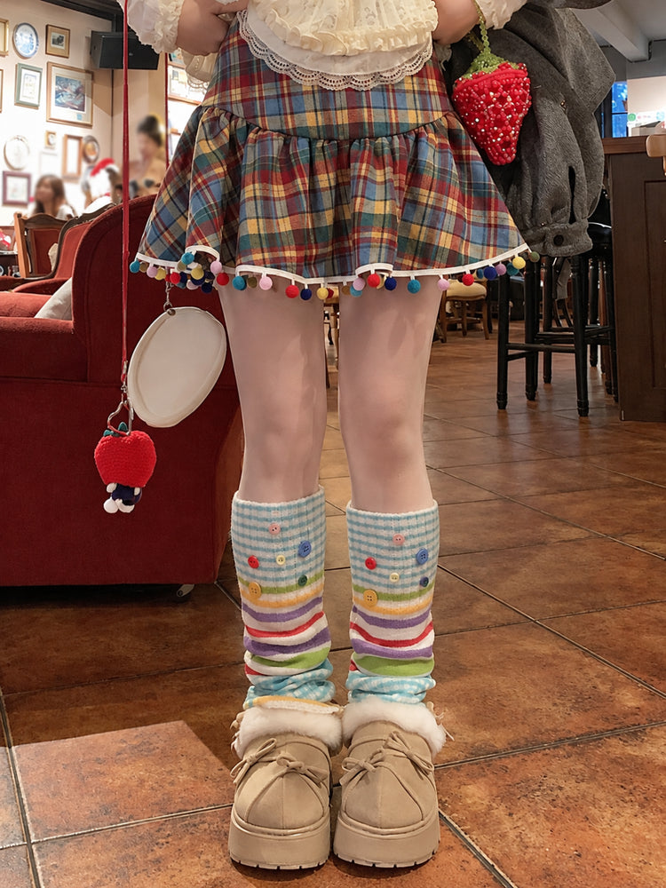 Jellybean Jumble Plaid Skirt-Bottoms-ntbhshop