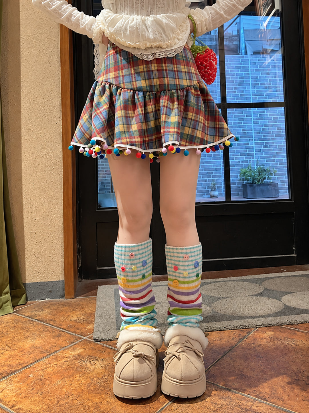 Jellybean Jumble Plaid Skirt-Bottoms-ntbhshop