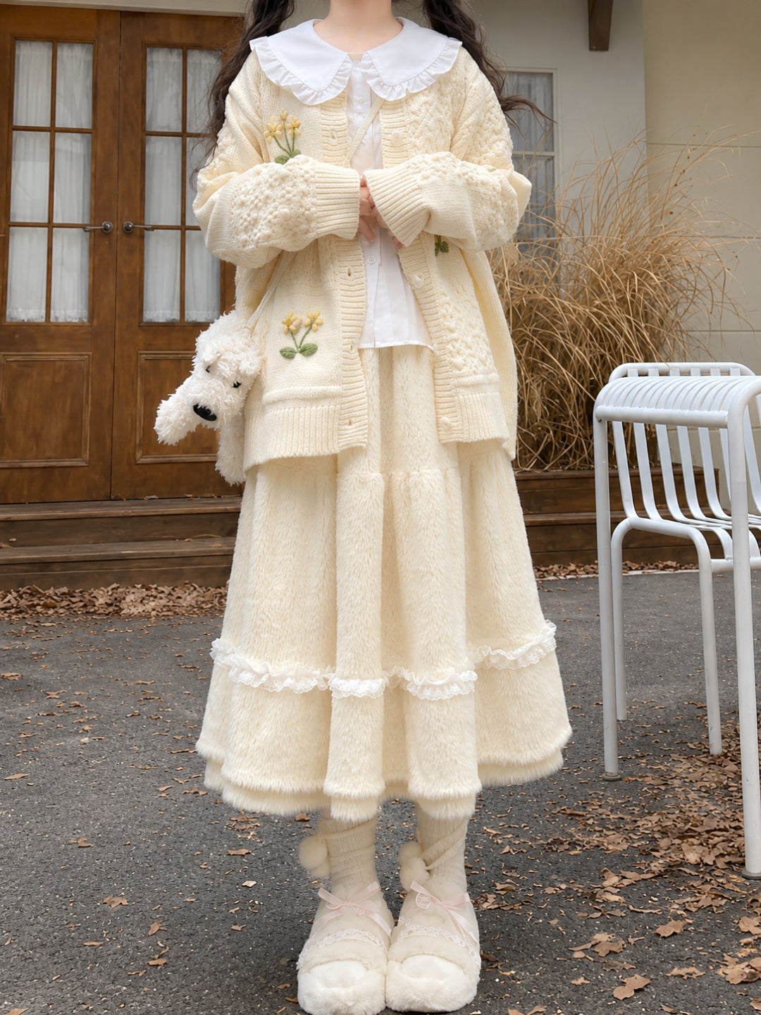 Snowflake Furry Skirts-Bottoms-ntbhshop