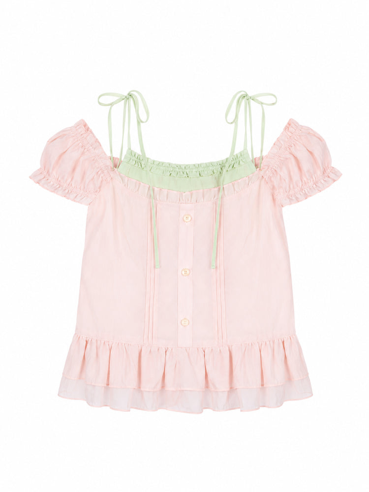 Guava Daydreams Ruffle Top & Skirt-Sets-ntbhshop