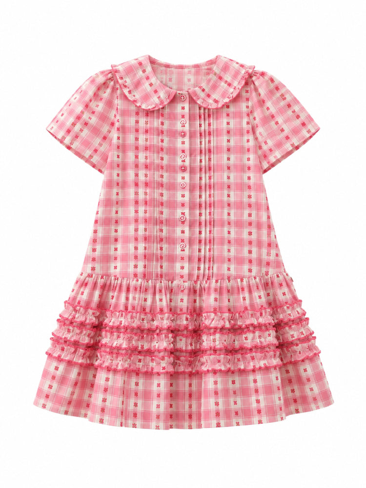 Berry Biscuit Cotton Gingham Dress-Dresses-ntbhshop