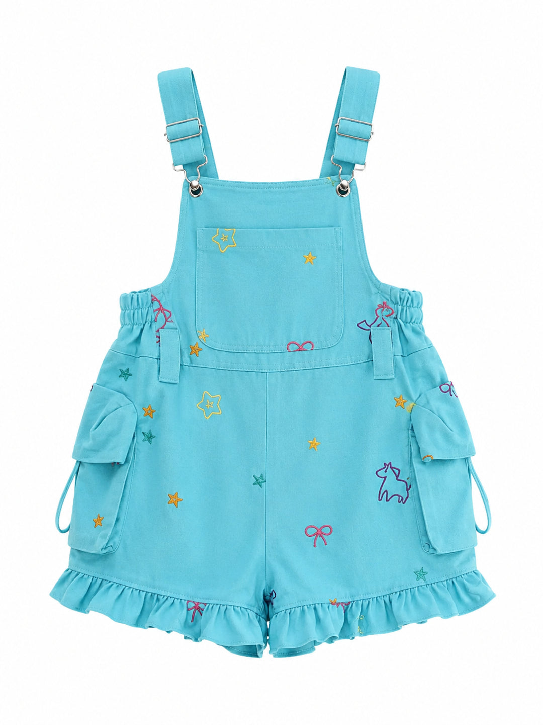 Candy Star Overall Shorts-Bottoms-ntbhshop