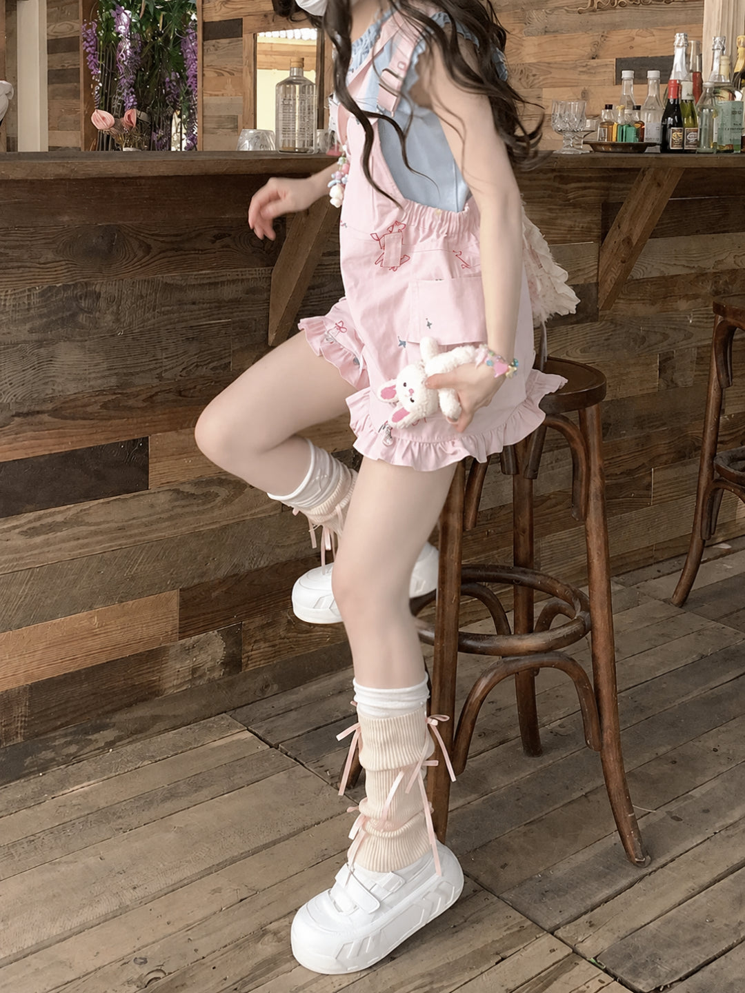 Candy Star Overall Shorts-Bottoms-ntbhshop