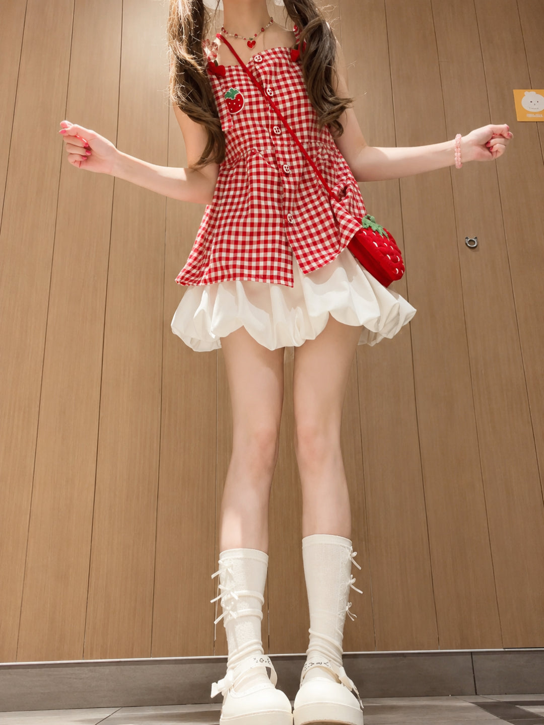 Strawberry Diary Top & Bubble Skirt-Sets-ntbhshop