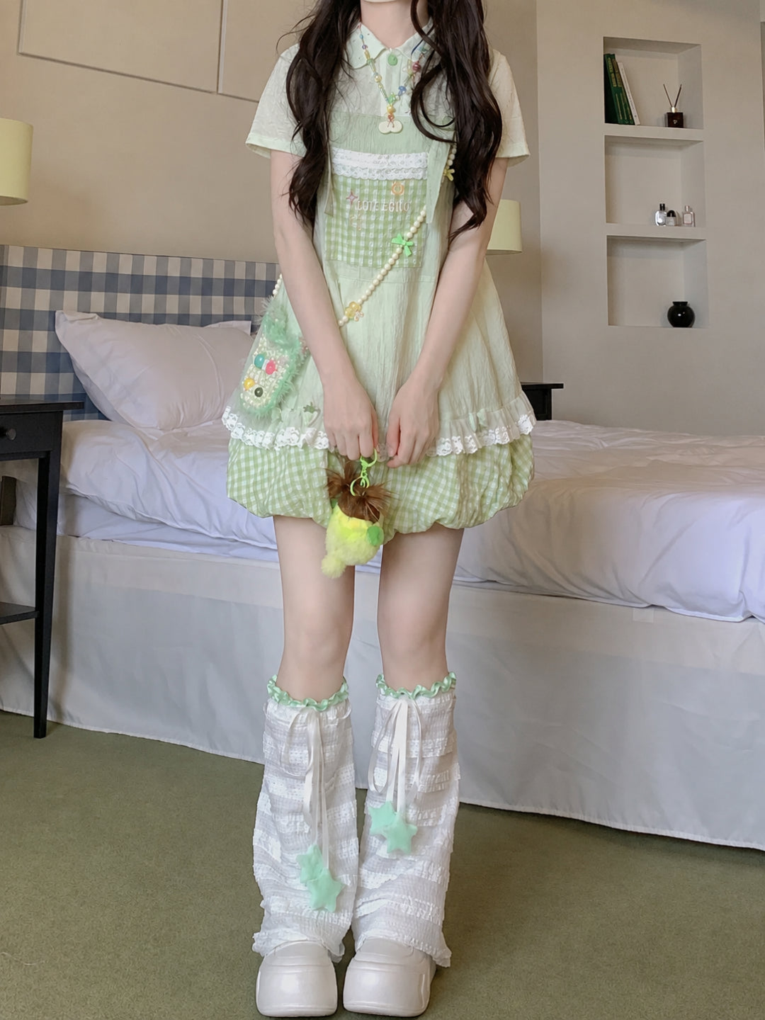 Berry Bloom Gingham Overall Shorts-Bottoms-ntbhshop