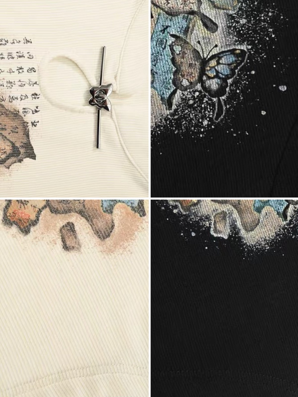Butterfly Ink Crop Tops-Tops-ntbhshop