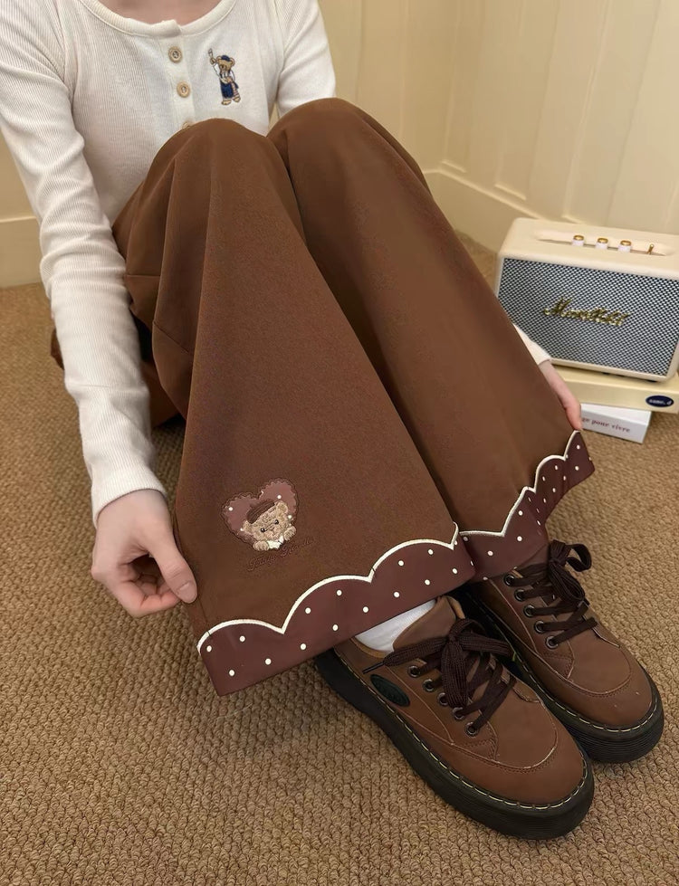 Cocoa Bear Cotton Pants-Bottoms-ntbhshop