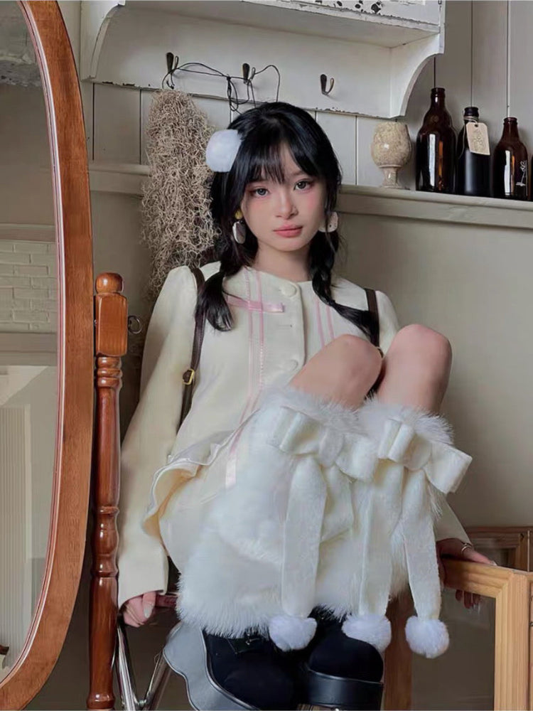 Angelic Frost Bow Flurry Leg Warmers-ntbhshop