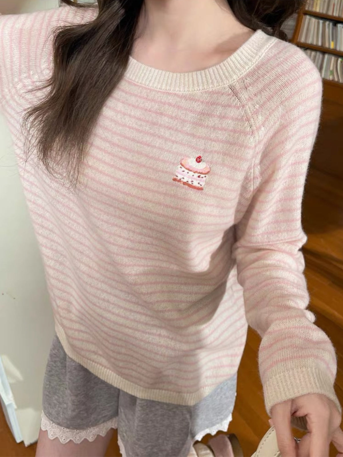Strawberry Cake Wool Sweater-Tops-ntbhshop
