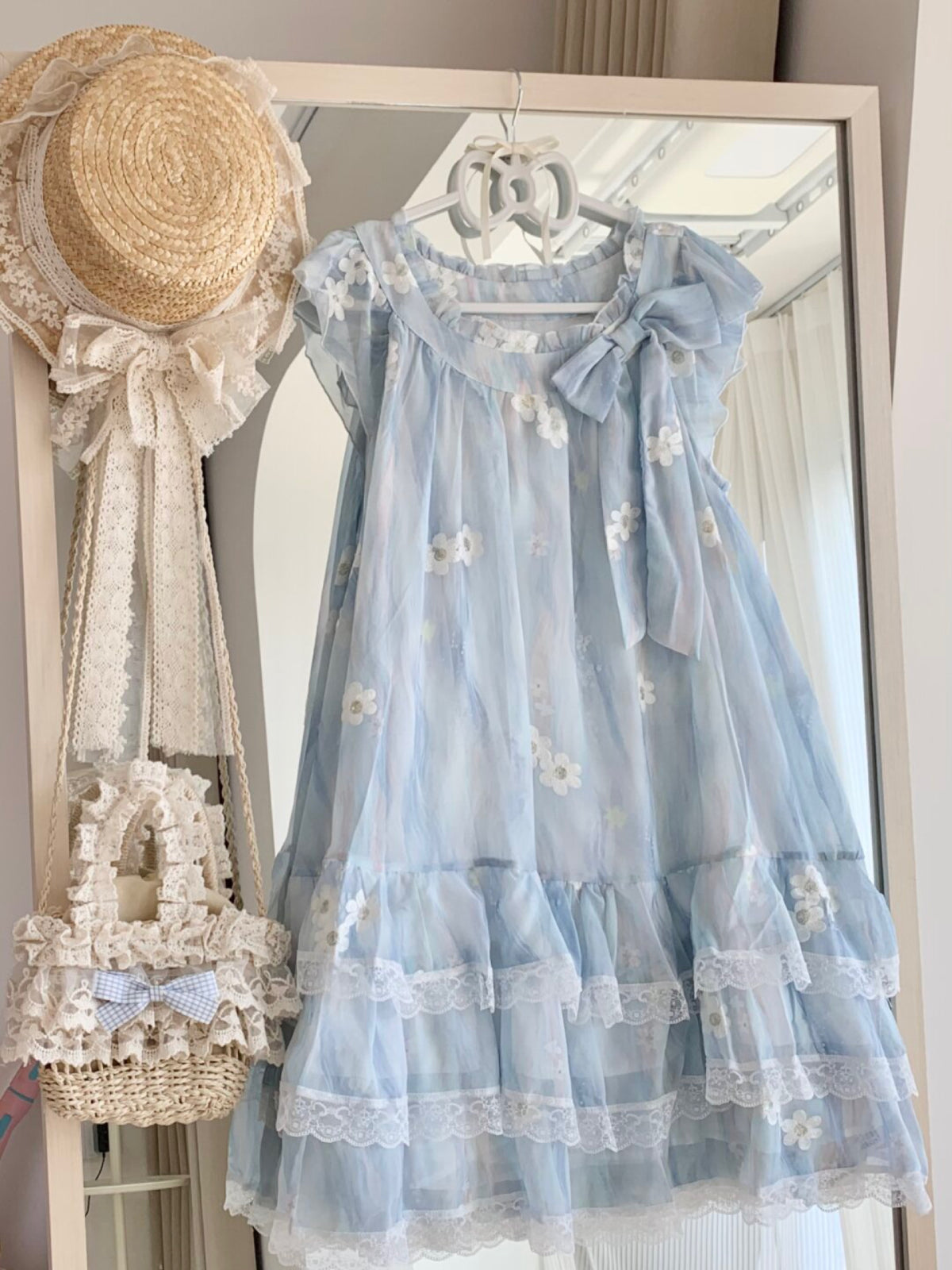 Bluebell Fairy Sleeve Lace Dress-Dresses-ntbhshop