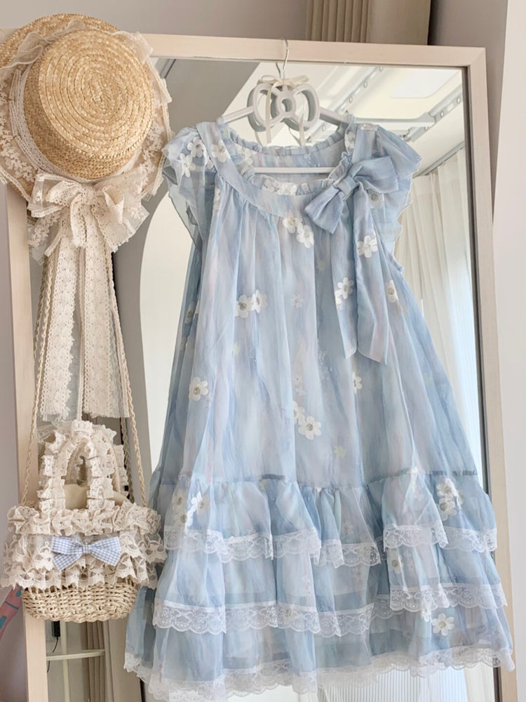 Bluebell Fairy Sleeve Lace Dress-Dresses-ntbhshop