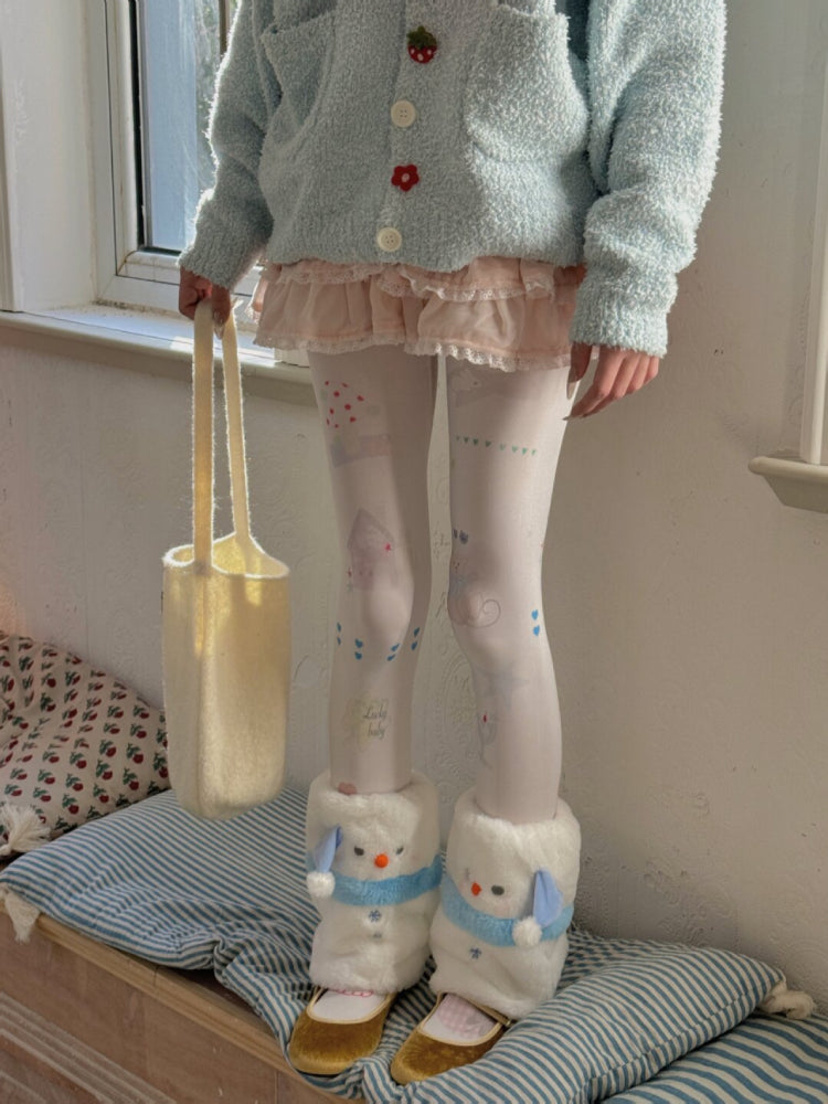 Snowman Fluffguard Hat, Scarf, Gloves & Leg Warmers-ntbhshop