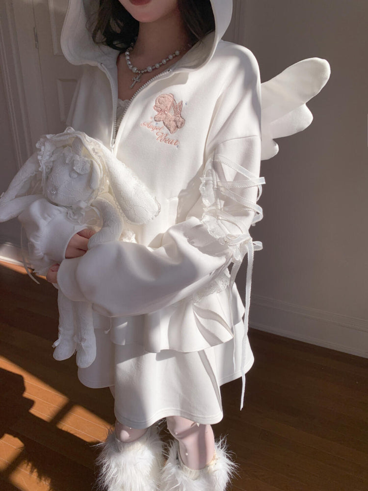 Milk Angel Bear Sweat Jacket & Skirt-Sets-ntbhshop