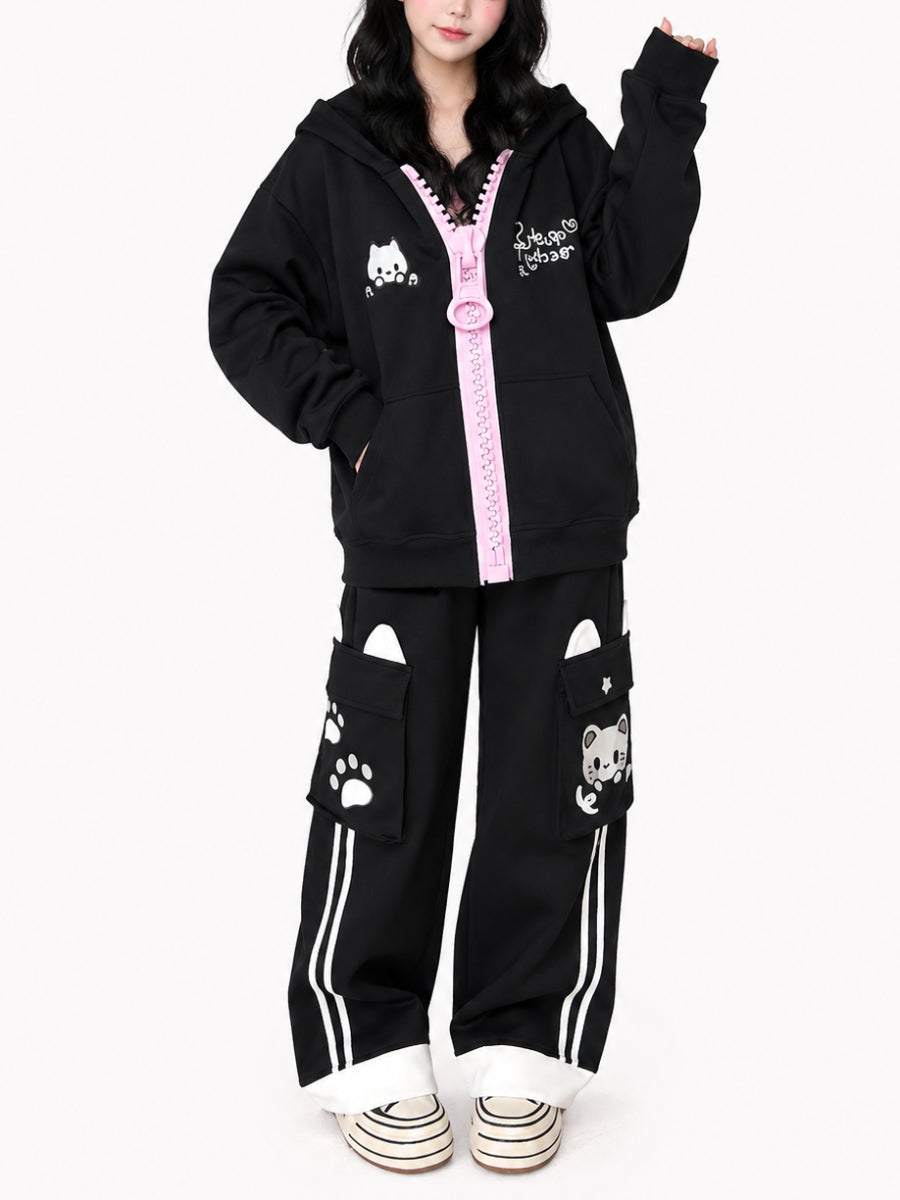 Candy Cat Zipper Jackets-Outerwear-ntbhshop