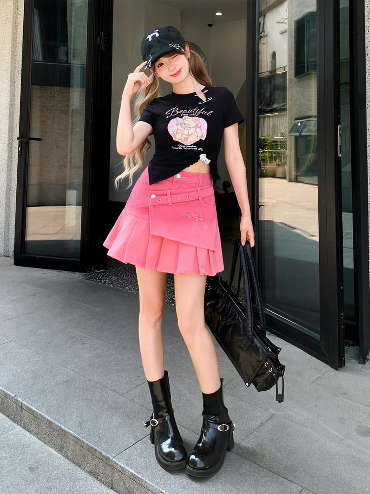 Antifragile Gradient Denim Skirt-Sets-ntbhshop