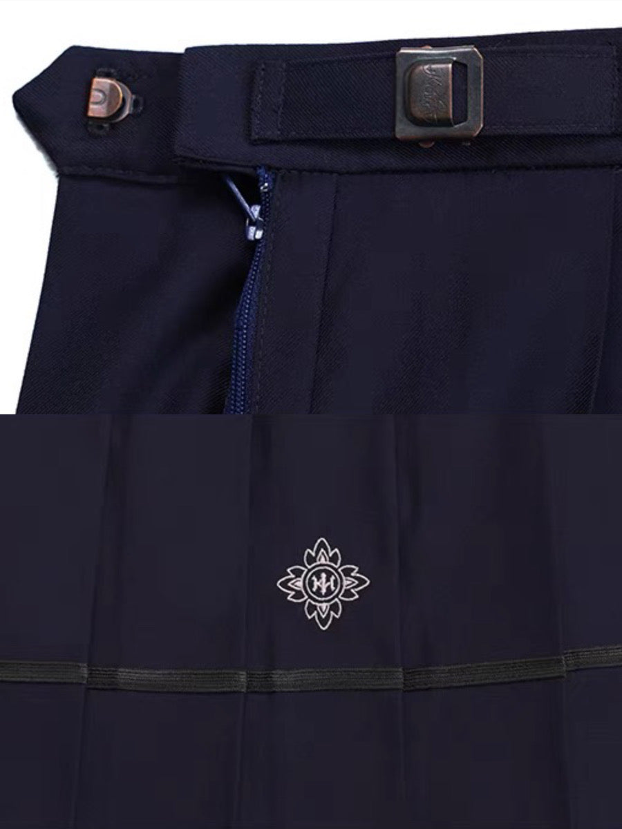 Sakura Petals High-Waist Pleated JK Uniform Skirts-ntbhshop