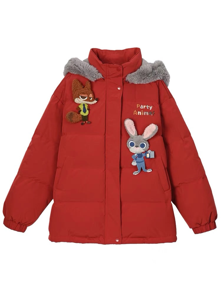 Judy & Nick Zootopia Down Jacket with Detachable Hood-ntbhshop