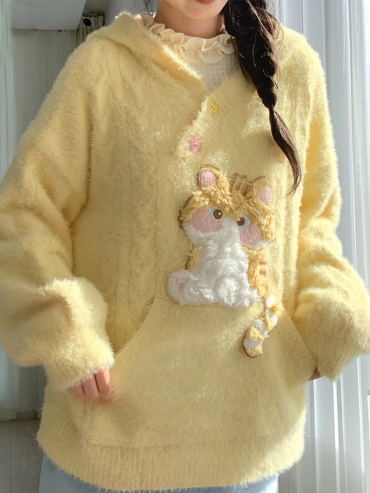 Kitty Candy Fuzzy Sweaters-Outerwear-ntbhshop