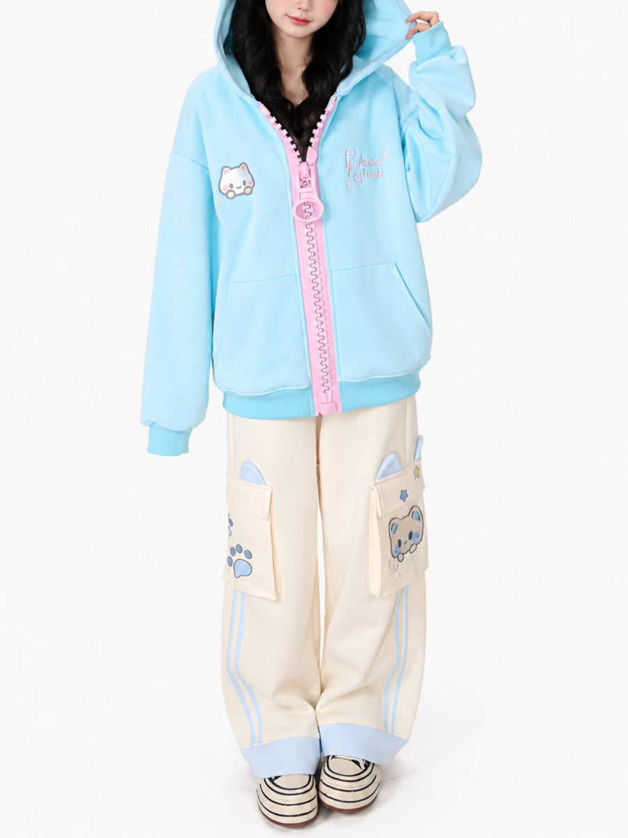 Candy Cat Zipper Jackets-Outerwear-ntbhshop