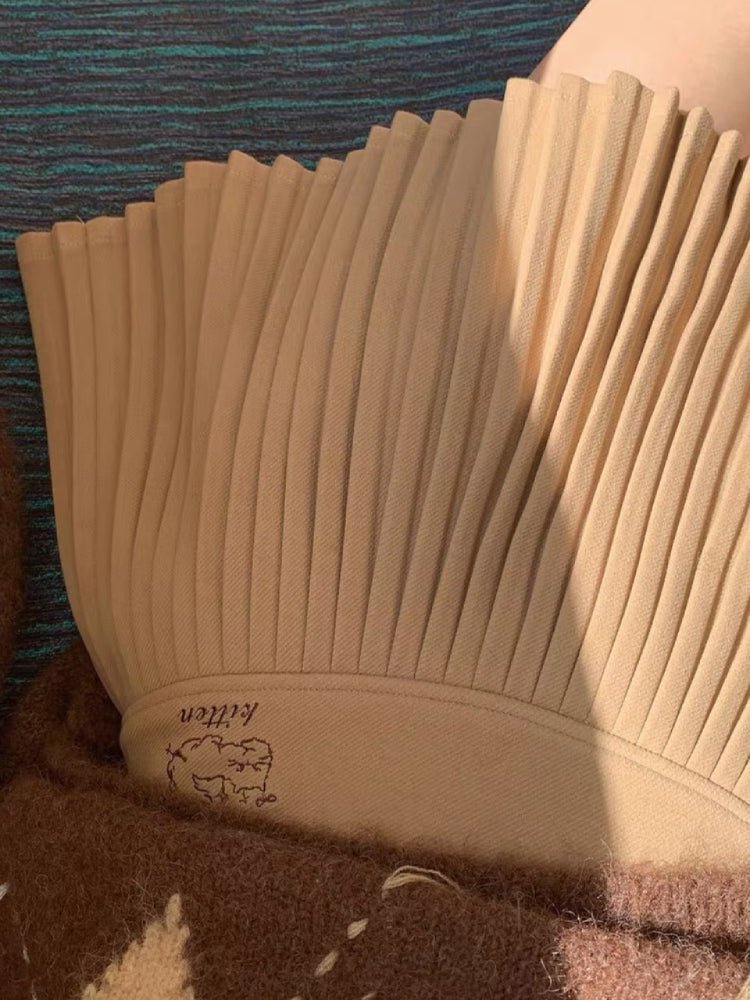 Kitten Latte Brunch Pleated Skirts-ntbhshop