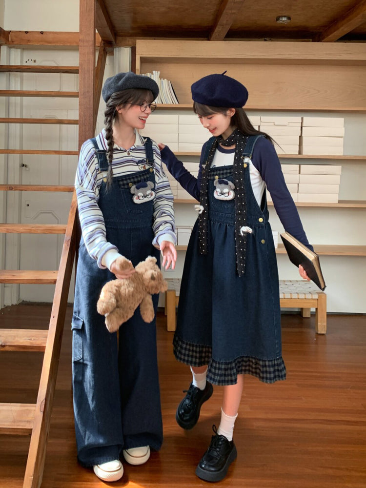 Pup Professor Denim Overall Pants-Bottoms-ntbhshop