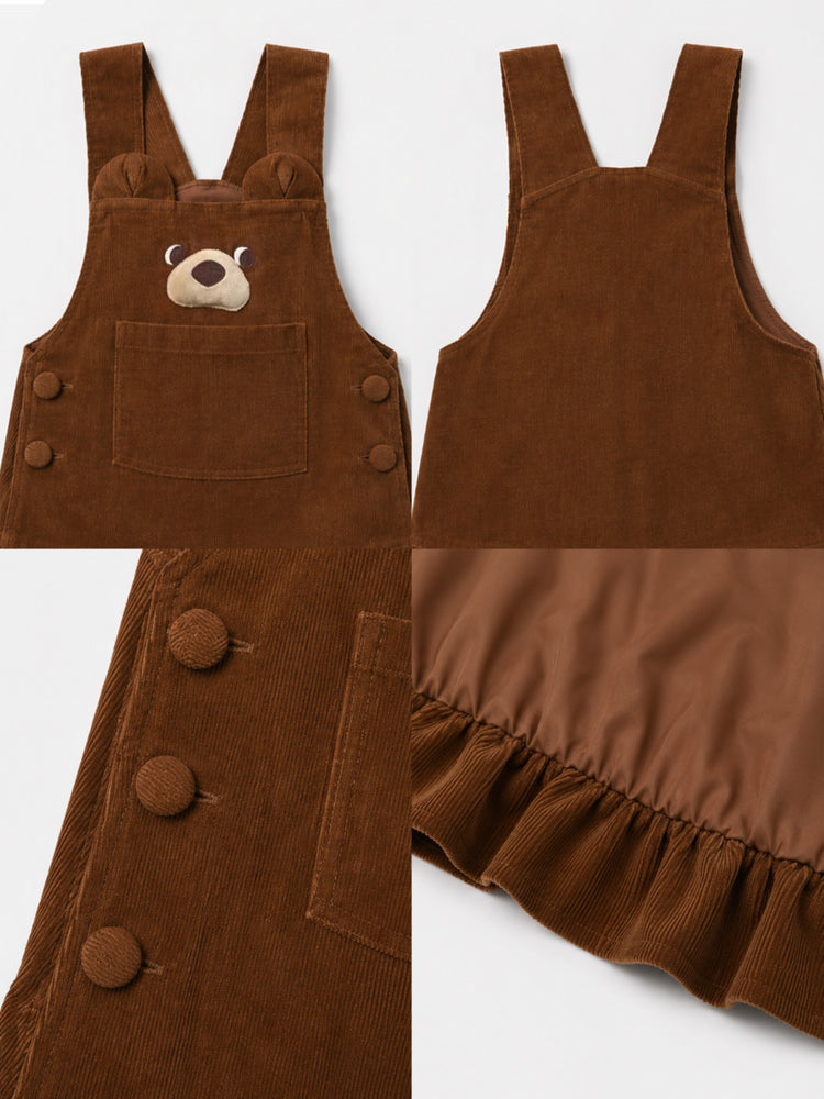 Brown Bear Corduroy Dress-Dresses-ntbhshop