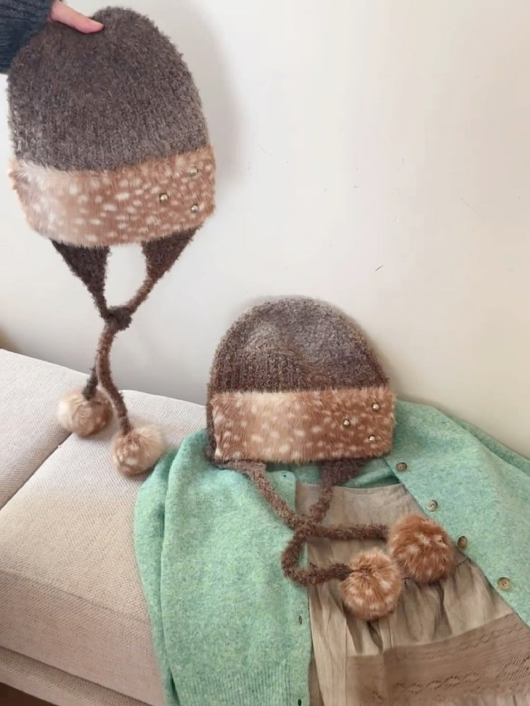Honey Fawn Y2K Pom Hats-ntbhshop