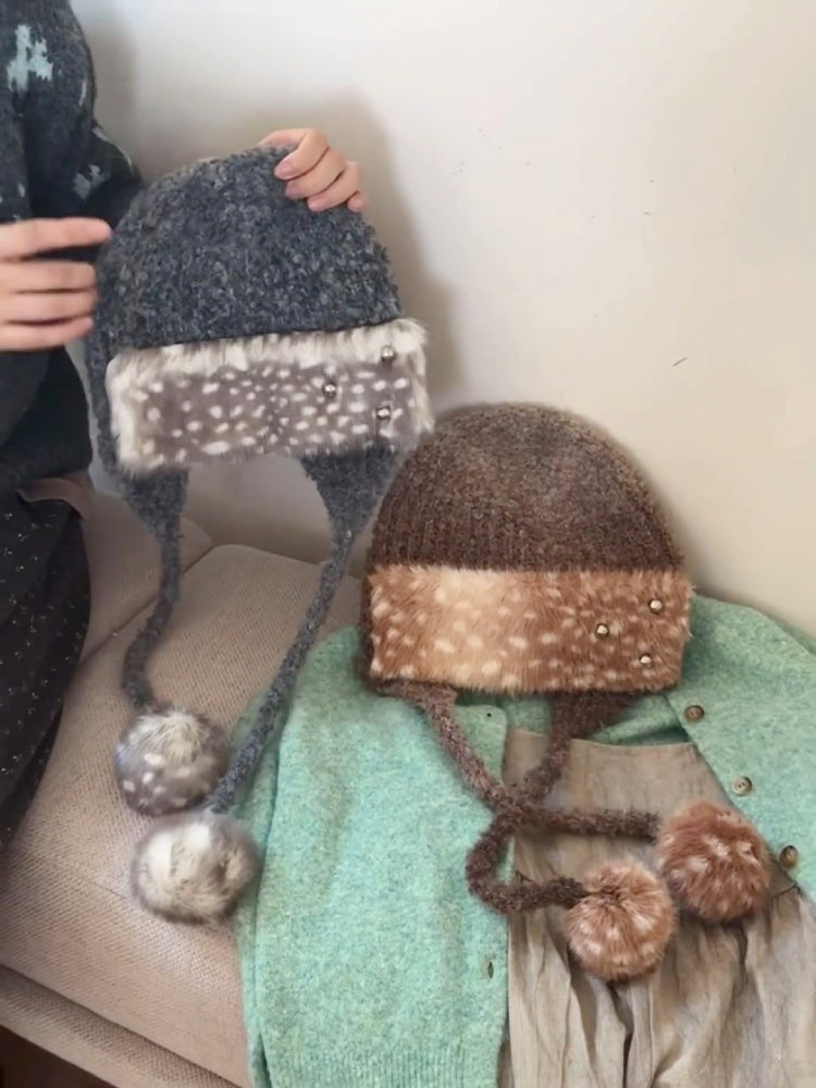 Honey Fawn Y2K Pom Hats-ntbhshop