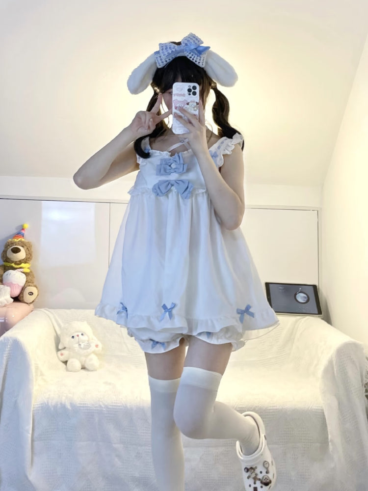 Dream Alice Satin Babydoll Pajama Set-ntbhshop