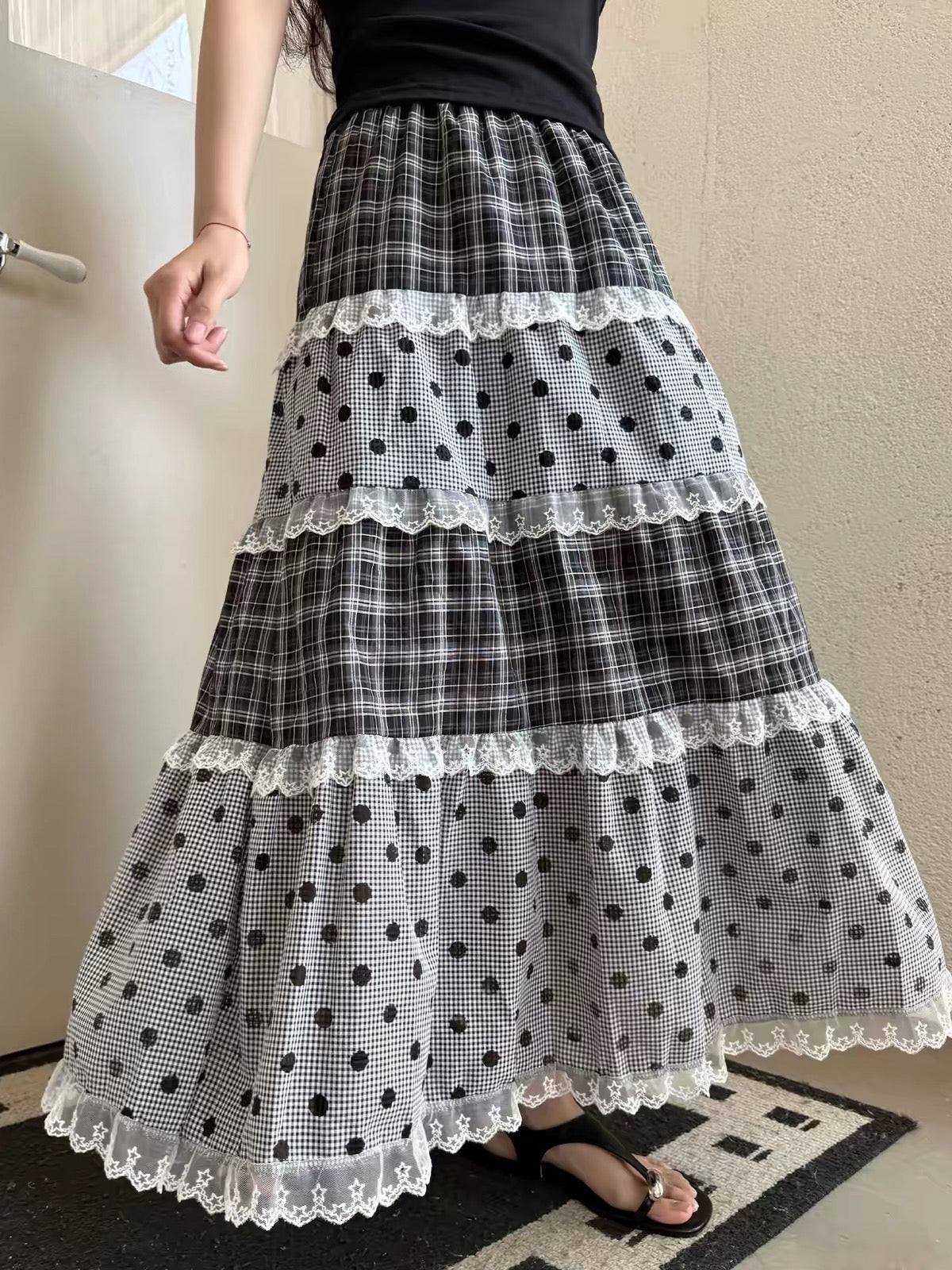 Black Sesame Maxi Skirt-Bottoms-ntbhshop
