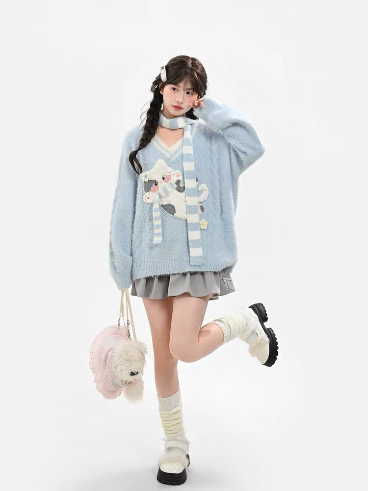 Kitty Candy Fuzzy Sweaters-Outerwear-ntbhshop