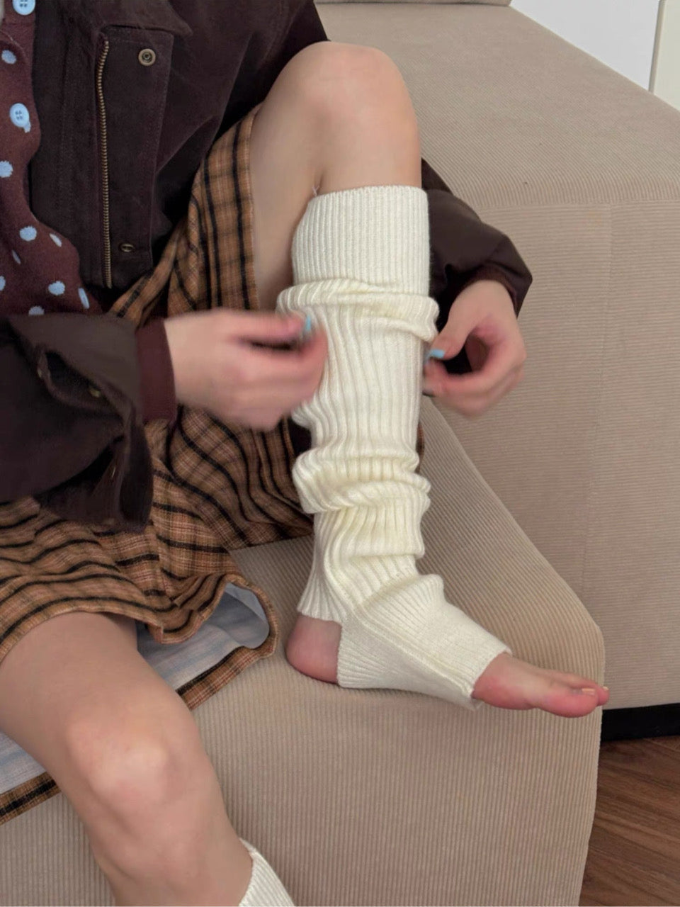 Snow Angel Wing Fluff Leg Warmers-ntbhshop