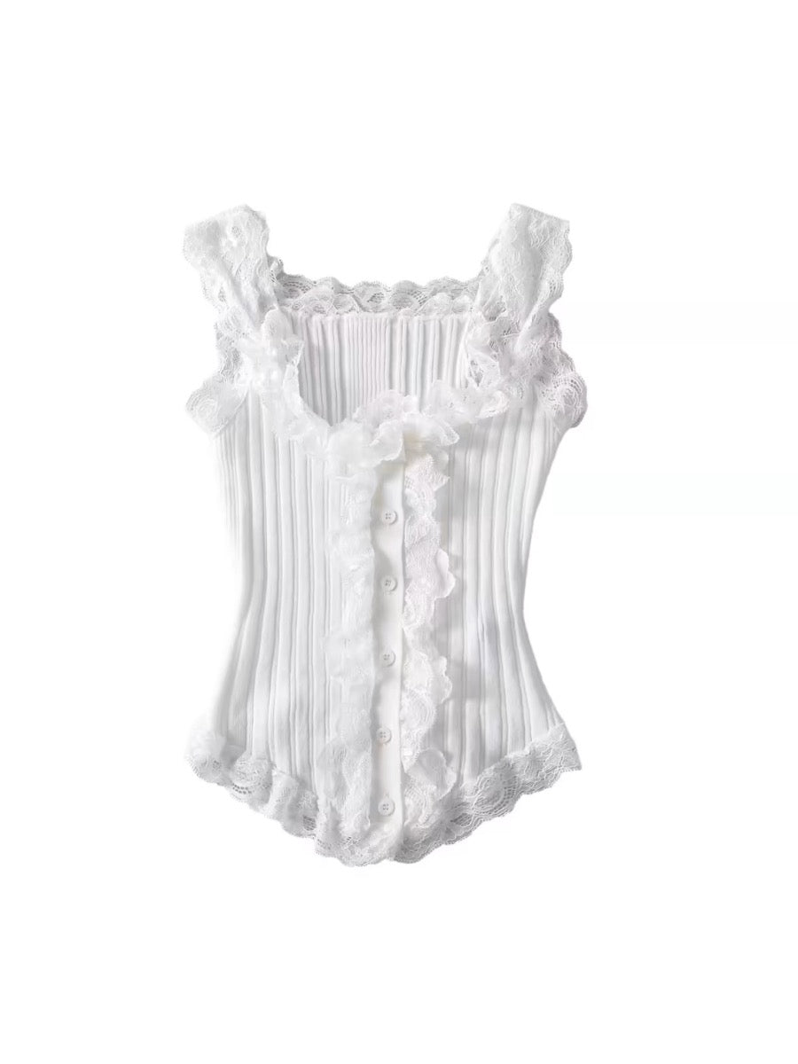 Feminine Lace Knit Camisoles-ntbhshop