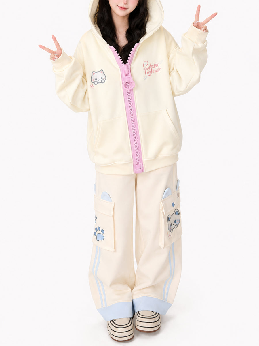 Candy Cat Zipper Jackets-Outerwear-ntbhshop