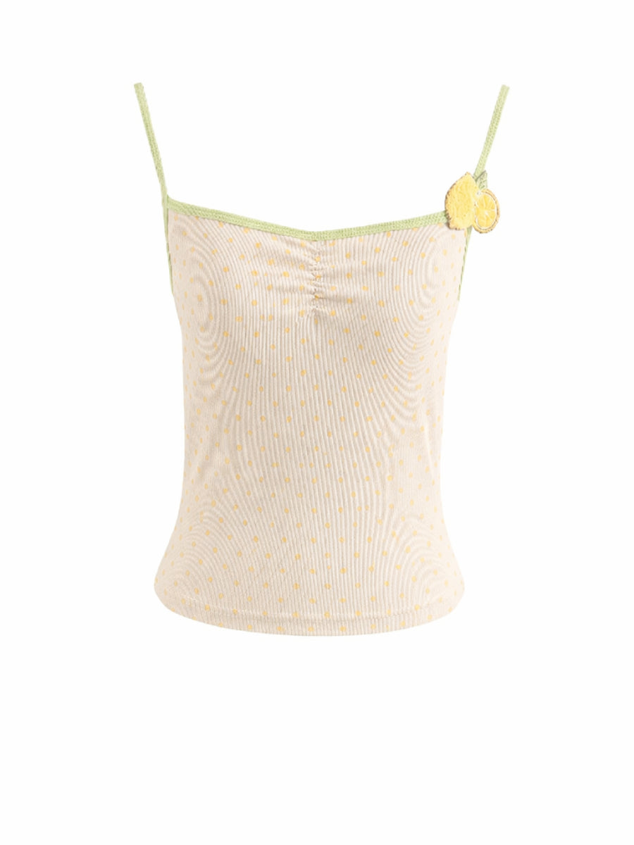 Lemon Sugar Dot Bra Camisole & Cardigan-ntbhshop