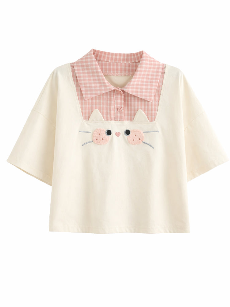 Cookie Cat Polo Top & Bubble Skirt-Sets-ntbhshop