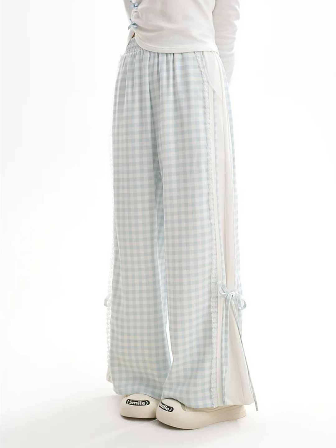 Cloud Milk Gingham Pants-Bottoms-ntbhshop