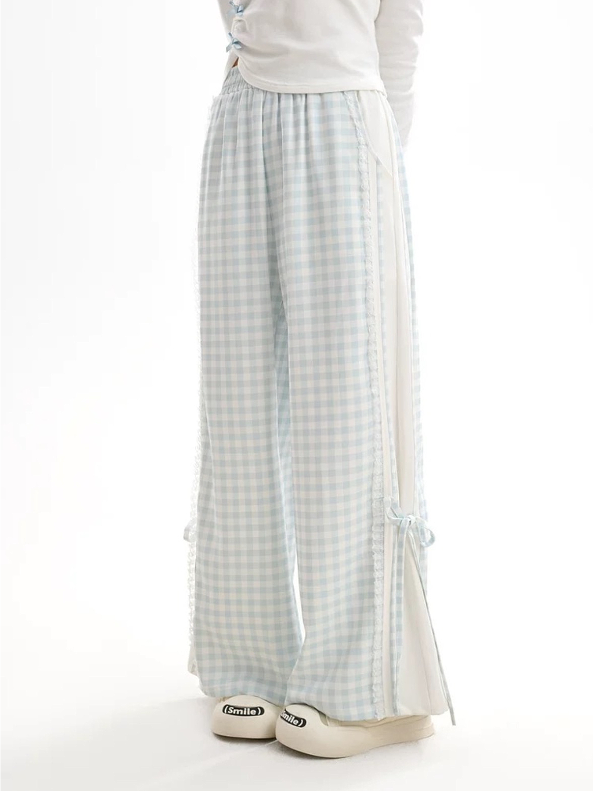 Cloud Milk Gingham Pants-Bottoms-ntbhshop