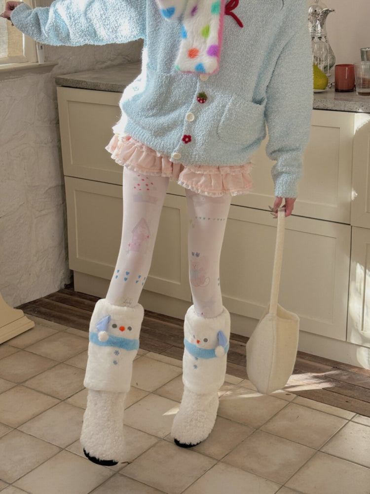 Snowman Fluffguard Hat, Scarf, Gloves & Leg Warmers-ntbhshop