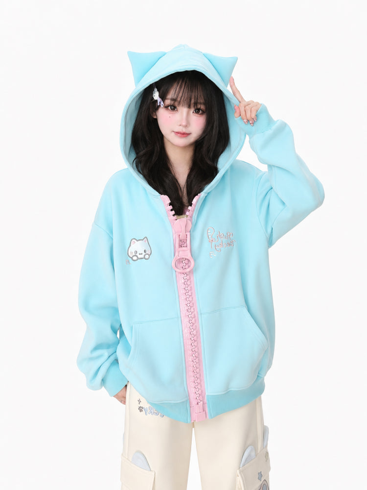 Candy Cat Zipper Jackets-Outerwear-ntbhshop