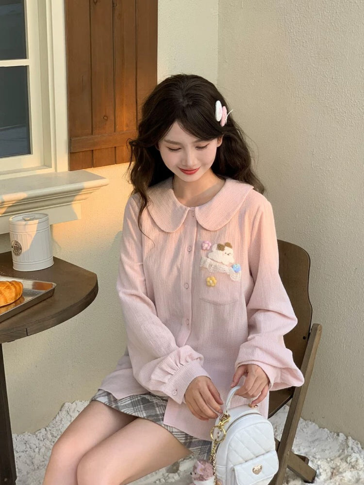Blush Milk Puppy Doll Shirt-Tops-ntbhshop