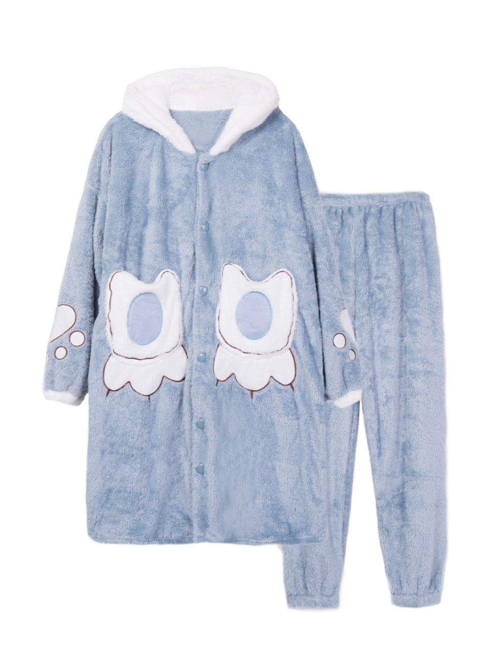 Big Paw Cozy Dreamy Winter Fleece Sleepwear Nightgown Sets-ntbhshop