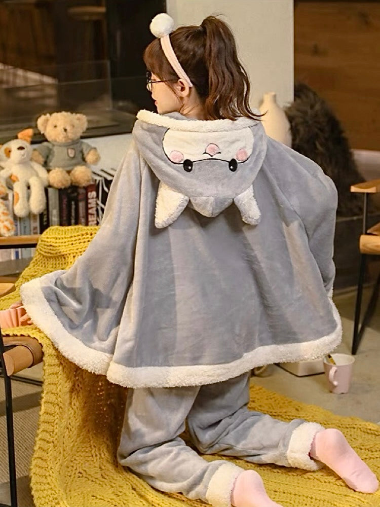 Cuddly Hamster Cozy Winter Flannel Sleepwear Pajama Set-ntbhshop